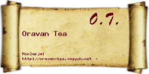 Oravan Tea névjegykártya