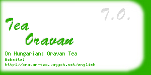 tea oravan business card